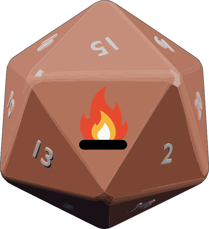 HearthRoll D20 logo with hearthfire